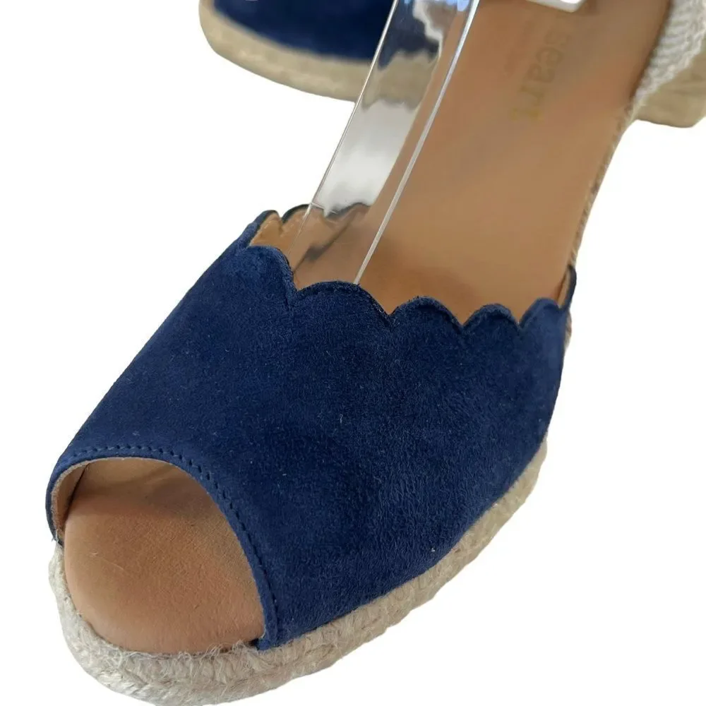 PASEART Adna Open Toe Navy Blue Espadrilles